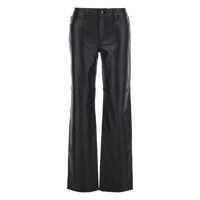 Pantaloni casual Michael Kors Black Pants With Belt Loops In Leather Woman