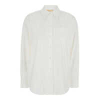 Camasi White Shirt With Button Down Collar And Logo Plaque On The Rear In Cotton Stretch Woman Femei