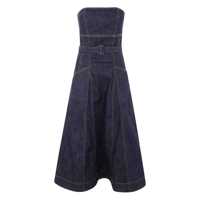 Rochii Self-Portrait Indigo Denim Bandeau Midi Dress Clothing Femei