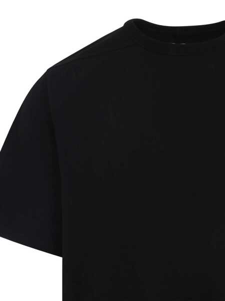 Tricouri Rick Owens Brad Black Crewneck T-Shirt With Rear Stitching In Cotton Man Black Barbati (BM 18392136) 3