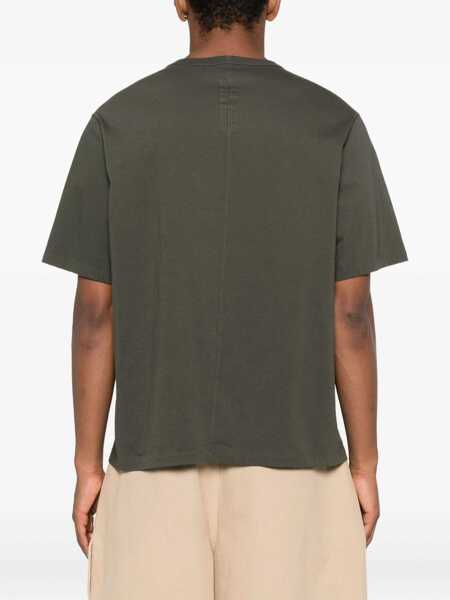 Tricouri Rick Owens Brad Green Crewneck T-Shirt With Rear Stitching In Cotton Man GREEN Barbati (BM 18392139) 3