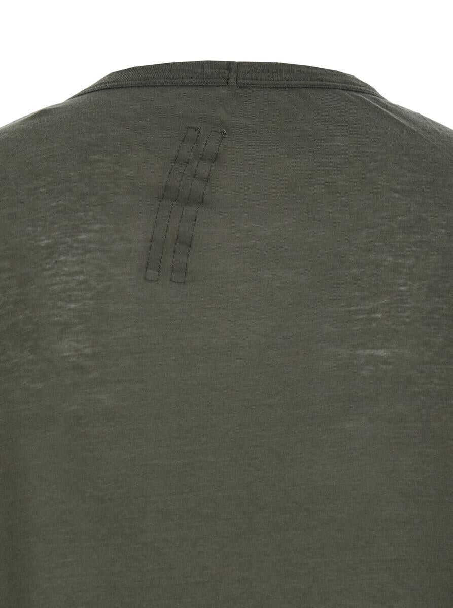 Tricouri Rick Owens Brad Green Crewneck T-Shirt With Rear Stitching In Cotton Man GREEN Barbati (BM 18392145) 3