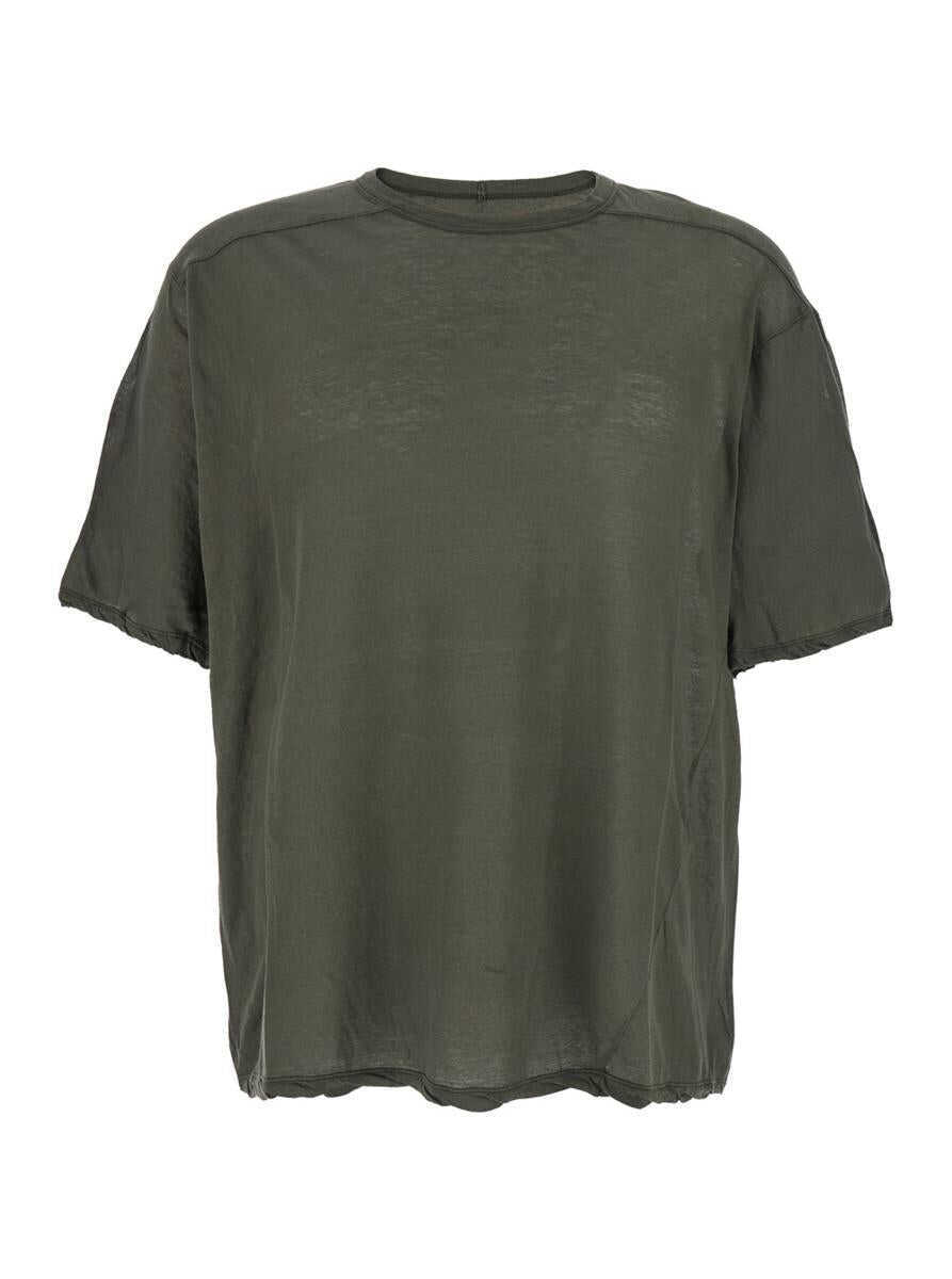 Tricouri Rick Owens Brad Green Crewneck T-Shirt With Rear Stitching In Cotton Man GREEN Barbati (BM 18392145) 1