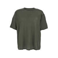 Tricouri 'Brad' Green Crewneck T-Shirt With Rear Stitching In Cotton Man Barbati