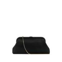Genti mini 'Skylar' Black Clutch With Chain-Link Shoulder Strap And Kiss-Lock Closure With Logo Plaque In Leather Woman Femei