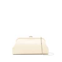 Genti mini 'Skylar' White Clutch With Chain-Link Shoulder Strap And Kiss-Lock Closure With Logo Plaque In Leather Woman Femei