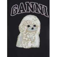 Imbracaminte Ganni Dama pagina 3 - Tricouri Ganni Black T-Shirt With Round Neck And Maxi Logo On The Front In Cotton Woman Black Femei (BM 18392664) - B-mall.ro