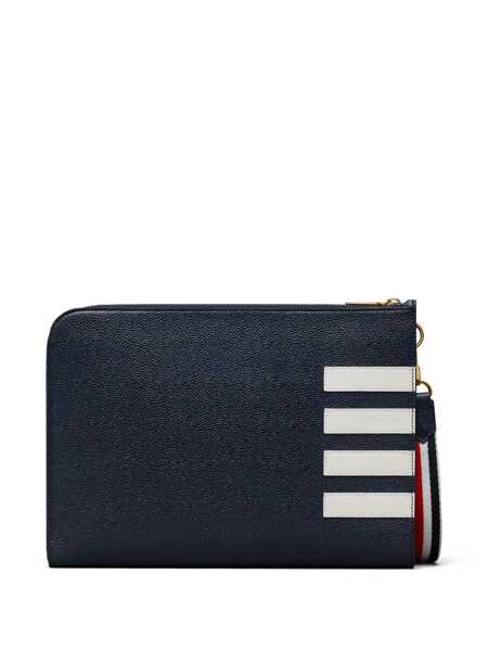 Portofele Thom Browne Thom Browne Medium Gusset Folio 4 Bar Stripes NAVY Barbati (BM 18392733) 2