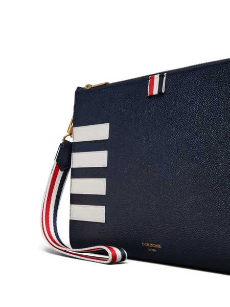 Portofele Thom Browne Thom Browne Medium Gusset Folio 4 Bar Stripes NAVY Barbati (BM 18392733) 3