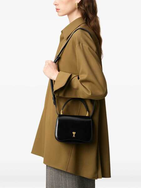 Genti de mana AMI Paris Black Handbag With Adc Patch On The Front And Adjustable And Removable Shoulder Strap In Leather Woman Black Femei (BM 18392766) 3