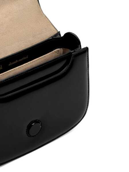 Genti de mana AMI Paris Black Handbag With Adc Patch On The Front And Adjustable And Removable Shoulder Strap In Leather Woman Black Femei (BM 18392766) 5