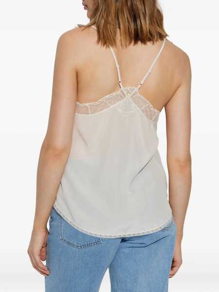 Topuri Zadig & Voltaire Zadig&Voltaire White Silk Top Beige Femei (BM 18392979) 4