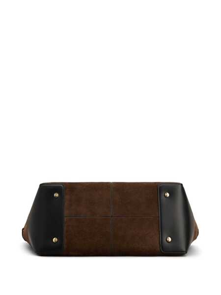 Genti de mana TODS Brown Tote Bag With Two Top Handles And Metal Details On The Side In Leather Woman BROWN Femei (BM 18393102) 4