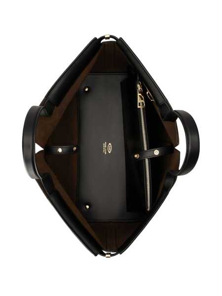 Genti de mana TODS Brown Tote Bag With Two Top Handles And Metal Details On The Side In Leather Woman BROWN Femei (BM 18393102) 5