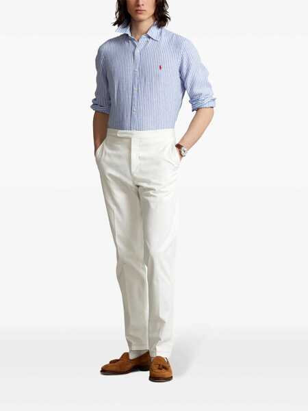 Camasi casual Ralph Lauren Striped linen shirt Blue Barbati (BM 18393336) 2