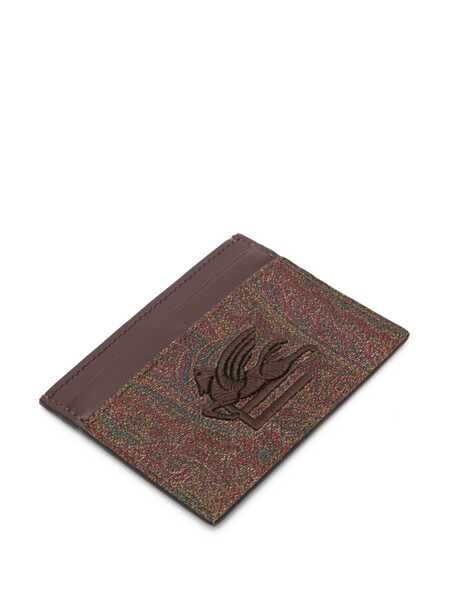 Portofele ETRO Arnica card holder with Pegasus Bordeaux Femei (BM 18393360) 3