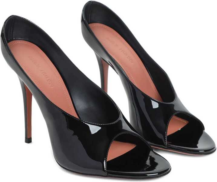 Pantofi cu toc AMINA MUADDI Anok leather Sandals PATENT BLACK Femei (BM 18393484) 2