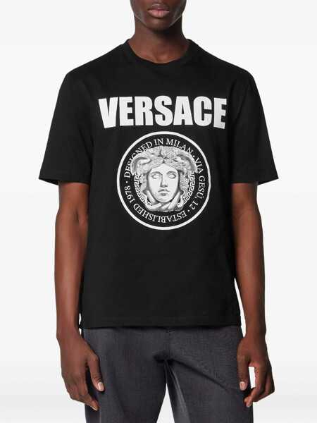Tricouri Versace T-Shirt with iconic Medusa head BLACK Barbati (BM 18393499) 3