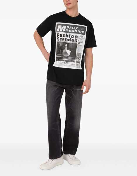 Tricouri Moschino T-shirt whit maxi print Fantasia Nero Barbati (BM 18393532) 2