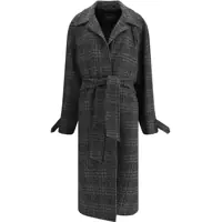 Paltoane Check long Coat Femei