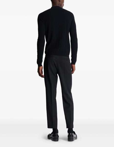 Pulovere casual Balmain Silk And Cotton Knit BLACK Barbati (BM 18393784) 4