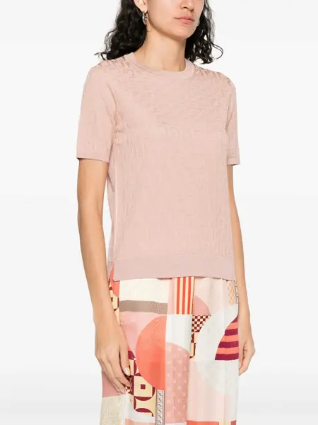 Tricouri Fendi Knit T-Shirt PINK SALT-25 Femei (BM 18393874) 3