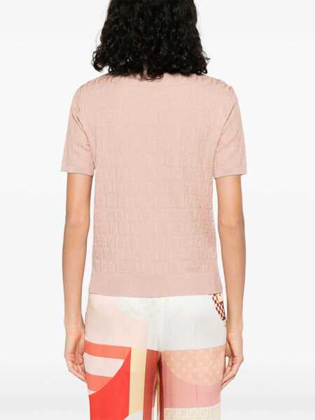 Tricouri Fendi Knit T-Shirt PINK SALT-25 Femei (BM 18393874) 4