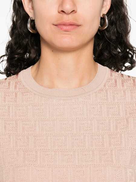 Tricouri Fendi Knit T-Shirt PINK SALT-25 Femei (BM 18393874) 5