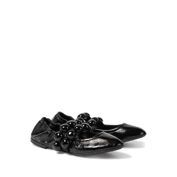 Pantofi fara toc Alaa Alaia Sphere Leather Mary Jane Flats Black Femei (BM 18393963) 2