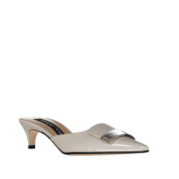 Saboti Sergio Rossi Sergio Rossi Leather Mules Beige Femei (BM 18393975) 2