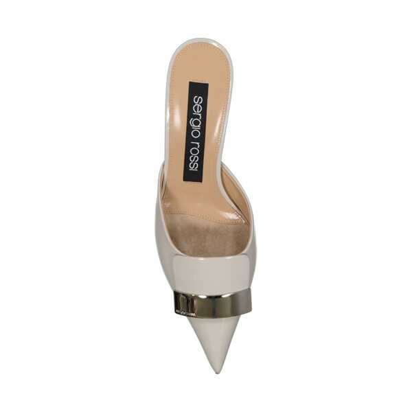 Saboti Sergio Rossi Sergio Rossi Leather Mules Beige Femei (BM 18393975) 3