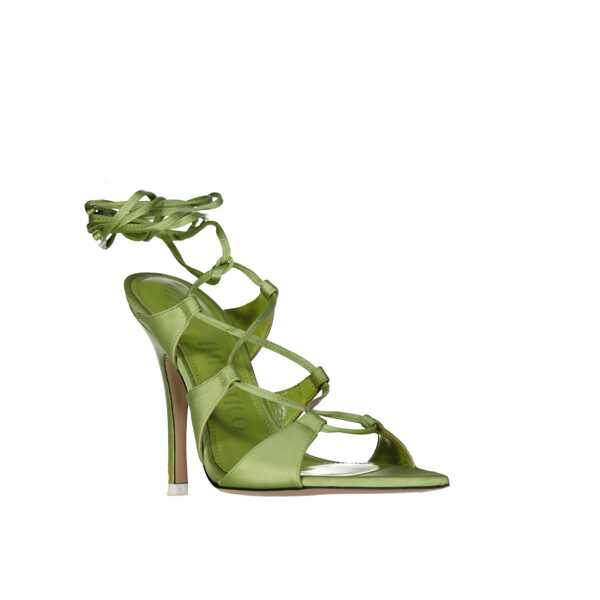 Sandale THE ATTICO The Attico Rene Satin Sandals Green Femei (BM 18393978) 2