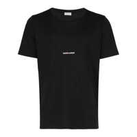Tricouri Saint Laurent Logo Cotton T-Shirt Barbati