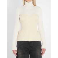 Pulovere Ribbed Knit Pullover Femei