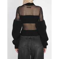 Imbracaminte Dama pagina 646 - Pulovere Jean Paul Gaultier Sheer-Effect Sweater Black Femei (BM 18396228) - B-mall.ro