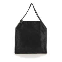 Genti de mana Black Handbag With Diamond-Like Chain And Logo Charm On The Front In Ecoleather Woman Femei