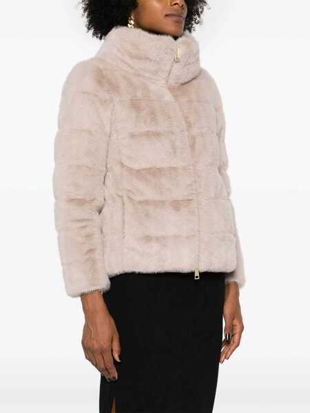 Geci de iarna Herno White Quilted Down Jacket With Front Zip Closure In Ecofur Woman WHITE Femei (BM 18399600) 3