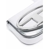 Genti de umar Diesel Dama - Genti de umar Diesel 1Dr Silver-Tone Shoulder Bag With Oval D Patch In Lamintaed Leather Woman WHITE Femei (BM 18400464) - B-mall.ro