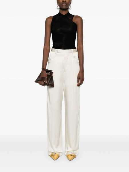 Pantaloni casual Rick Owens Hollywood Mastodon Pants White Femei (BM 18400779) 2