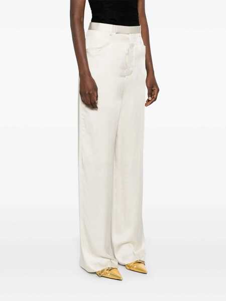 Pantaloni casual Rick Owens Hollywood Mastodon Pants White Femei (BM 18400779) 3