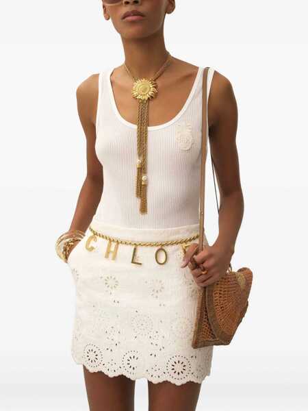 Topuri Chloe Ribbed jersey Top WHITE Femei (BM 18400834) 4