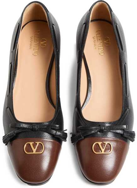 Balerini Valentino Garavani Valet Du Roi Ballerinas NERO-LIGHT COFFEE Femei (BM 18400837) 4