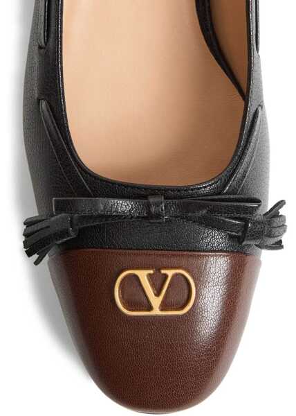Balerini Valentino Garavani Valet Du Roi Ballerinas NERO-LIGHT COFFEE Femei (BM 18400837) 5