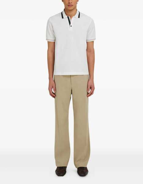 Tricouri Polo Ferragamo Logoed Polo Shirt WHITE/MOSS/GINGER Barbati (BM 18400888) 2