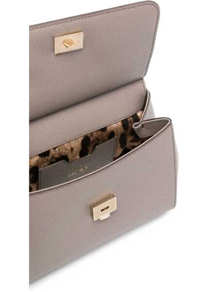 Genti de mana Dolce & Gabbana Leather Handbag FANGO CHIARO Femei (BM 18400903) 5