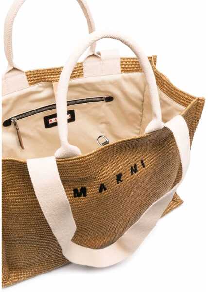 Genti de umar Marni Raffia-effect Tote Bag RAW SIENNA/NATURAL Femei (BM 18401407) 5