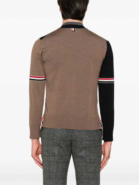 Cardigane Thom Browne Virgin wool Cardigan NAVY/GREY/BROWN Barbati (BM 18401425) 4