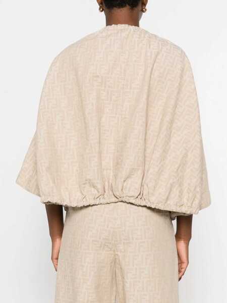 Jachete Fendi Oversize chambray Jacket RAFFIA-25 Femei (BM 18401446) 4