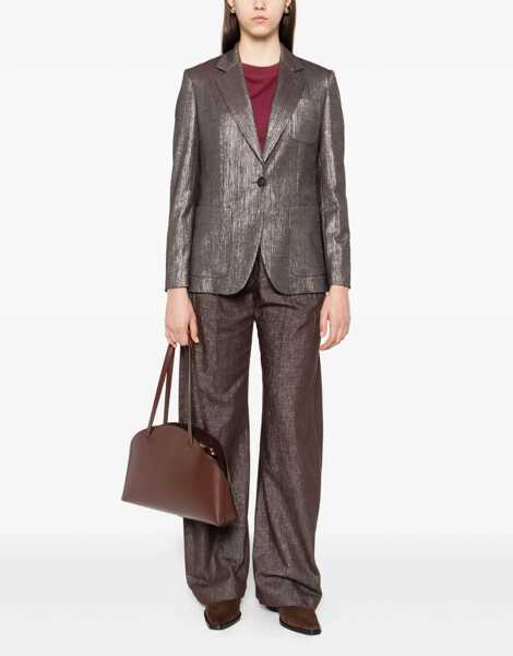 Sacouri Brunello Cucinelli Lurex fabric Blazer MARRONE/ARGENTO Femei (BM 18401455) 2
