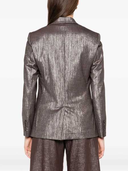 Sacouri Brunello Cucinelli Lurex fabric Blazer MARRONE/ARGENTO Femei (BM 18401455) 4